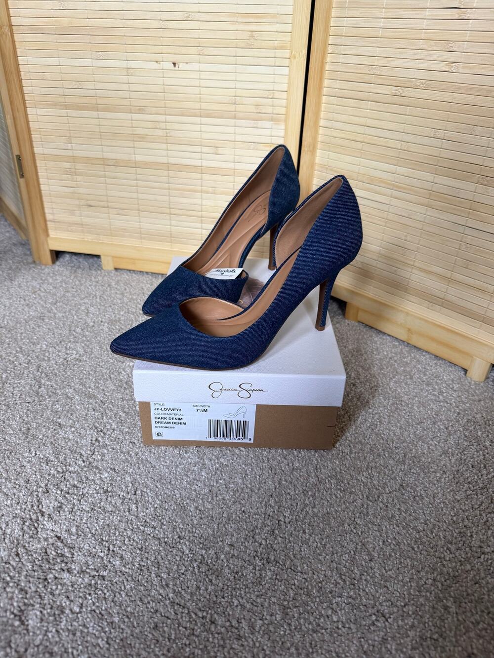 Jessica Simpson Denim Lovvey Heels Size 7.5